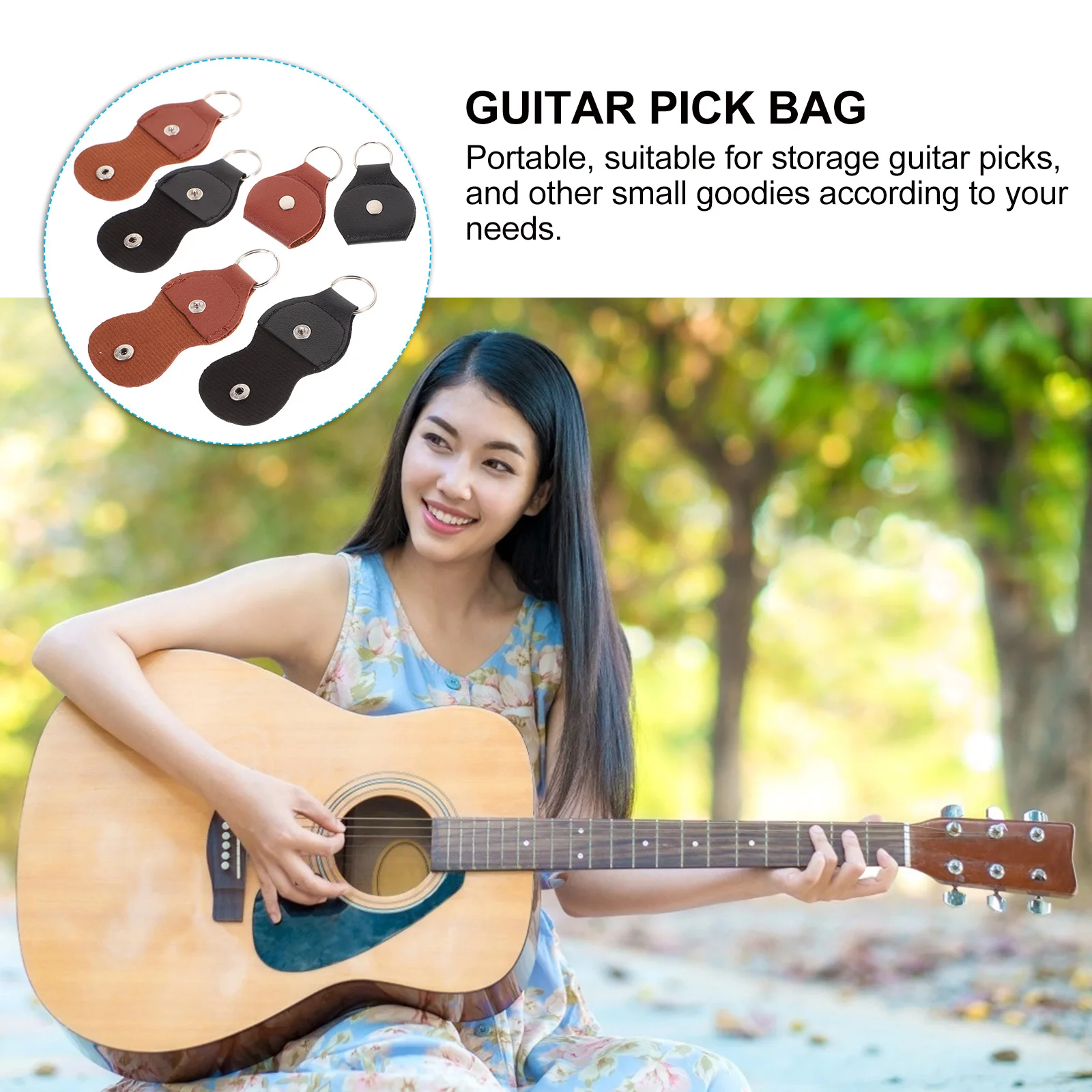 

6 Pcs Pick Storage Clip Acoustic Guitar Holders Bag Shaped Picks Pouch Case Plectrum Organizer