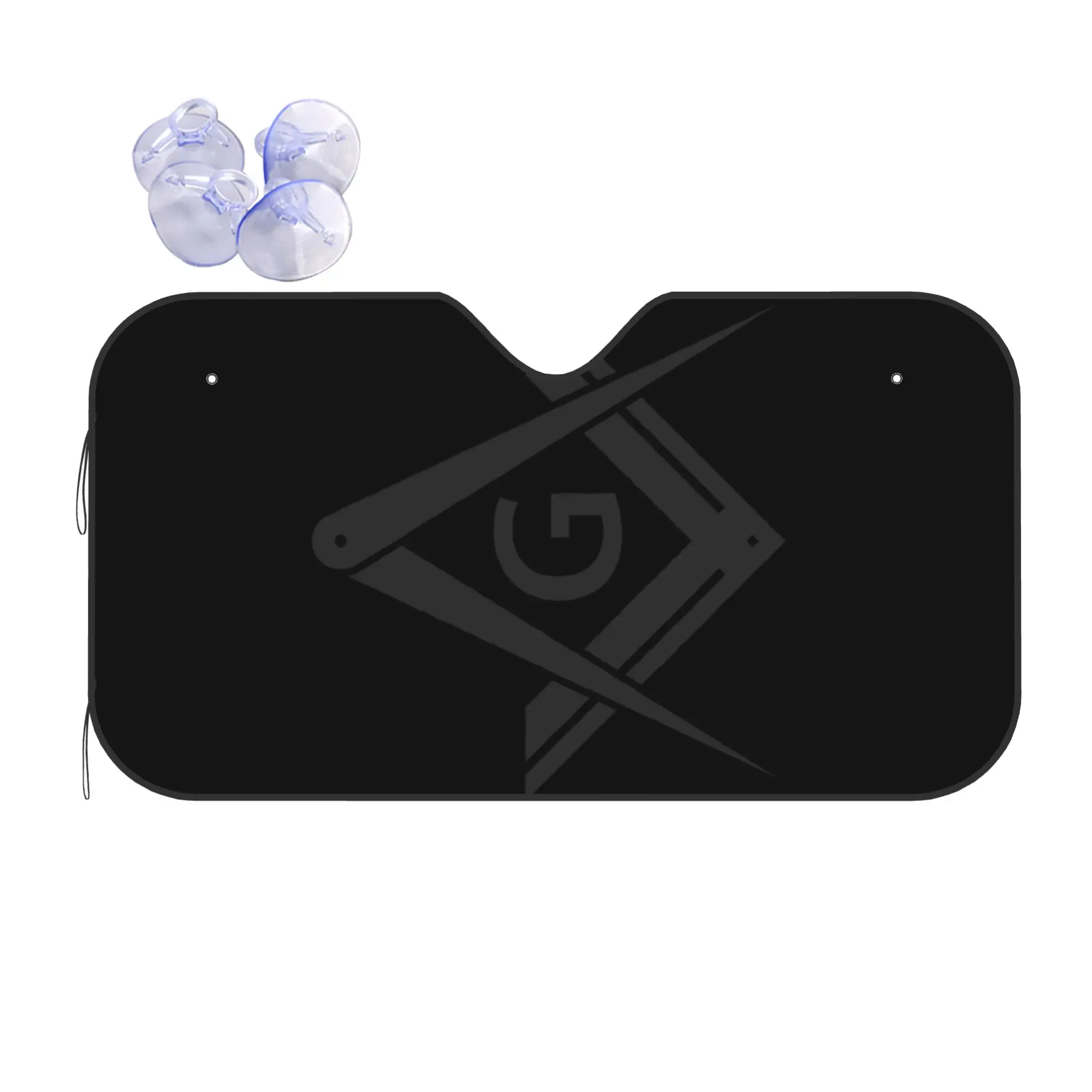 Freemason Stealth Square And Compass Masonic Symbol Car Front Windshield Sun Visor Heat Insulation  Aluminum Foil Auto Visor