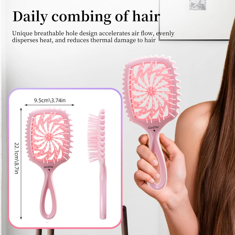 WANMEI Detangling Hair Brush- Effortless Tangle Free-Ideal for Natural Curly Straight Wet Dry，Salon Curl Defining Brush image 4
