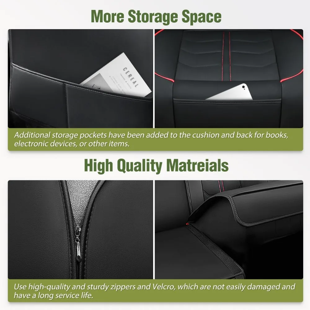 أغطية مقاعد جلدية مقاومة للماء مخصصة لنماذج جيب رانجلر JK & JL ذات 4 أبواب 2007-2024 مع وسادة مقعد منفصلة