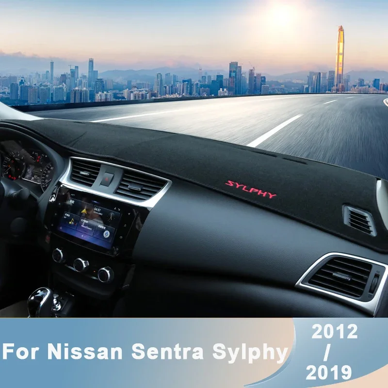 Car Dashboard Cover Mats Avoid Light Pads Anti-UV Carpets Accessories  For Nissan Sentra Sylphy 2012- 2014 2015 2016 2017 2019