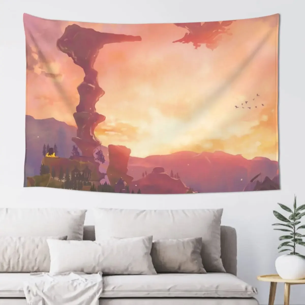 

Vah Medoh Circling Rito Village Tapestry Bathroom Decor Aesthetic Room Decor Tapestry