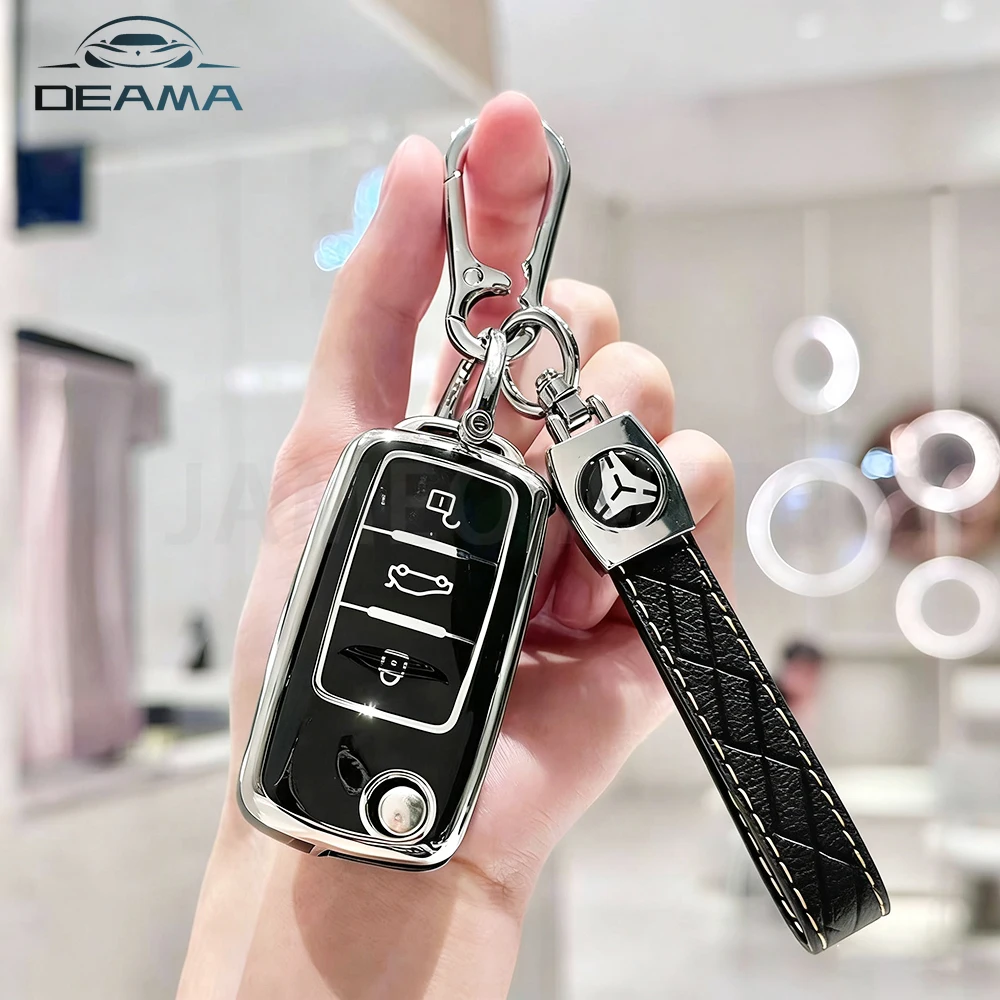 For VW Volkswagen Golf 4 5 6 MK4 Bora Jetta Altea Alhambra Passat B5 B6 B7 Amarok Polo TPU 2 3 Buttons Car Key Case Cover Shell