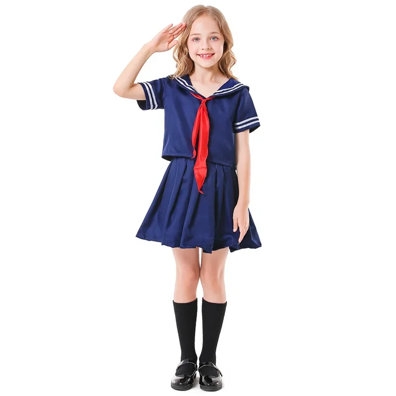 Cosplay Sailor Children's Japanese Anime JK Blue Set