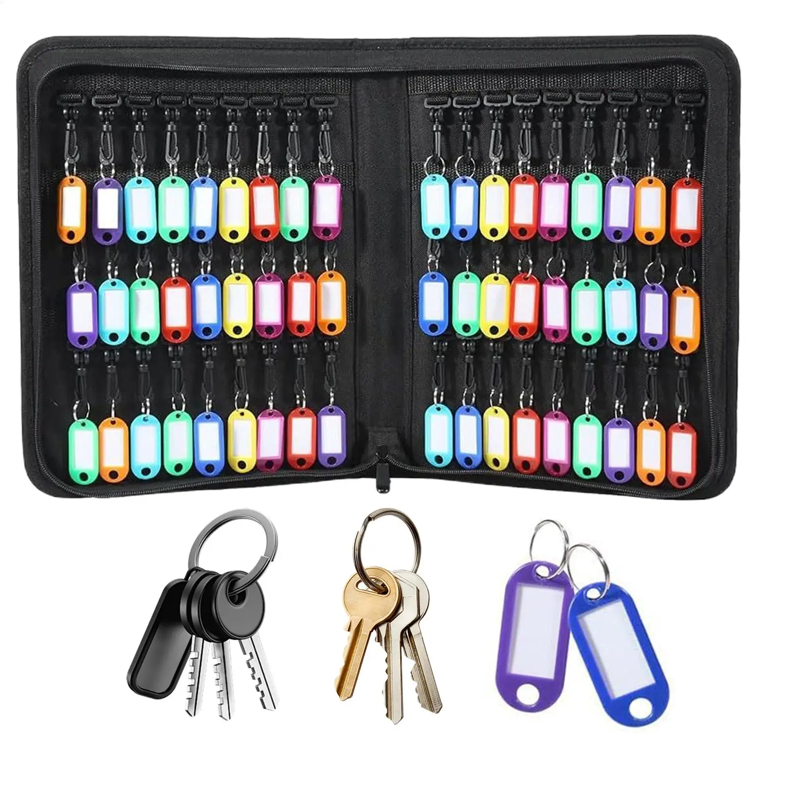 Smooth Zipper Design Portable Key Storage Box Fire Resistant Material Waterproof Material Fireproof Key Organizer Bag