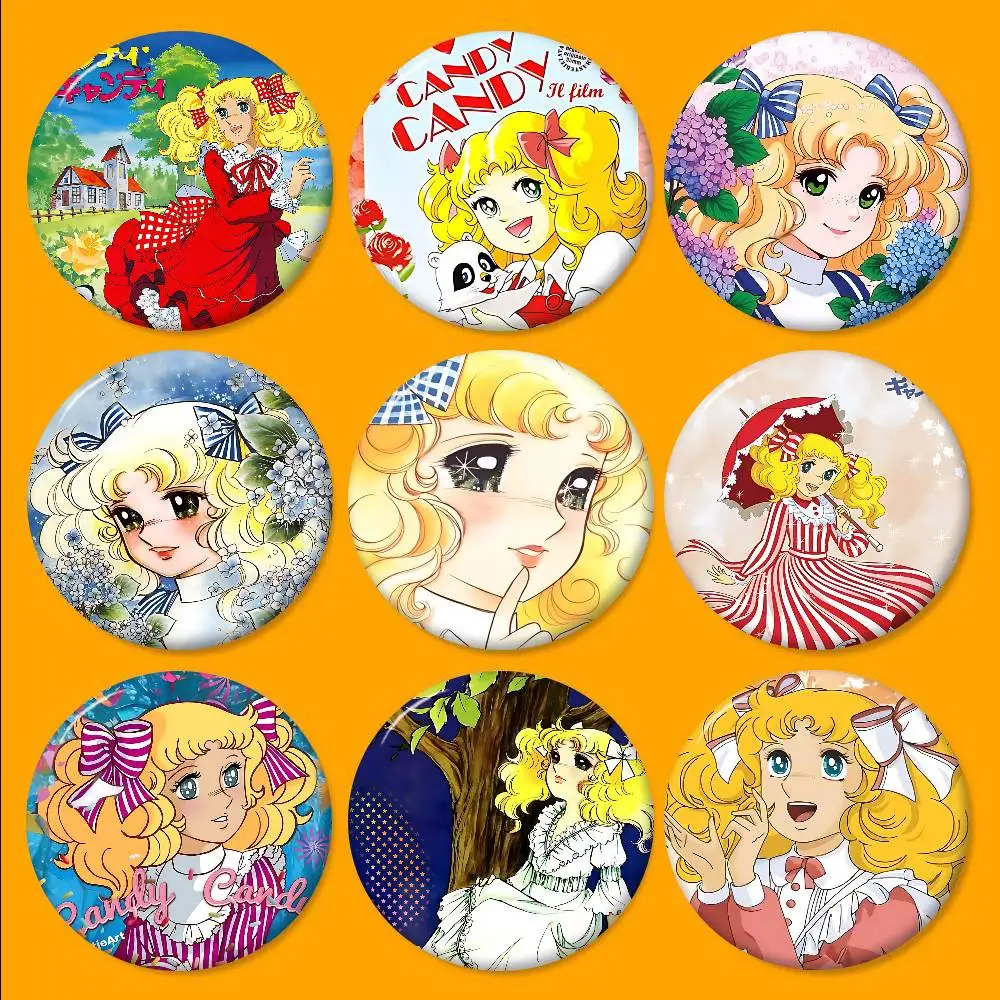 Klassische C-Candy C-Candy Anime Cartoon Broschen Anime Abzeichen Runde handgemachte Brosche Anstecknadeln Schmuck für Rucksack Kleidung Geschenke