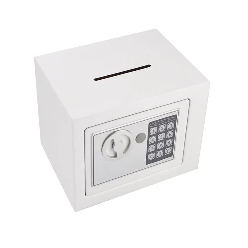 portable mini front Iron iron number lock electronic key money cash mini safe box locker at home