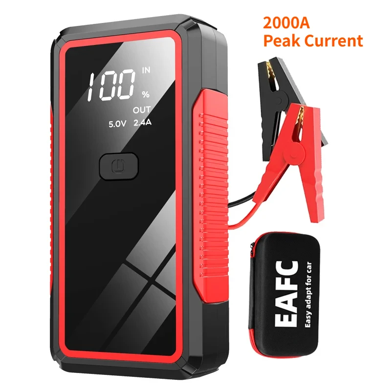 2000A 12V Auto Jump Starter Power Bank - Draagbaar batterijboosterpakket voor dode voertuigen, USB-oplader voor telefoons, noodstroom - afbeelding 1