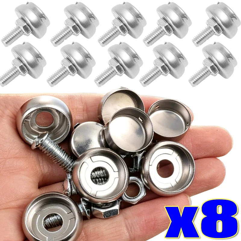 Car License Plate Bolt Stainless Steel Anti-theft Screws Frame Screw for Fasten Frame License Plate Cover Security Bolts 4/8Pcs