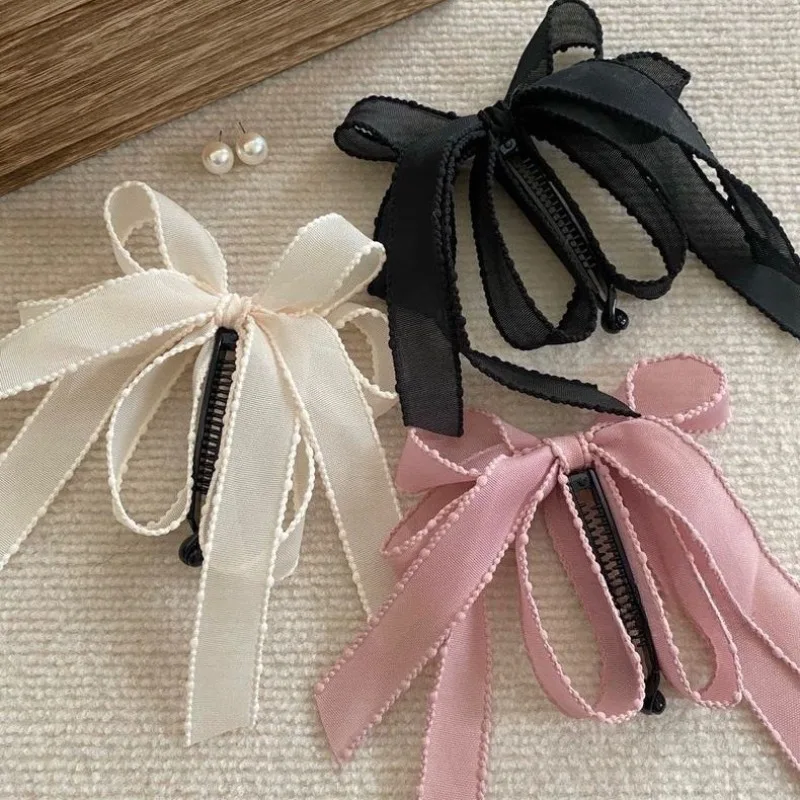 

Retro Butterfly Knot Hair Clip Banana Tail Hair Accessory Small Fragrance Style Hair Clip for Women and Girls