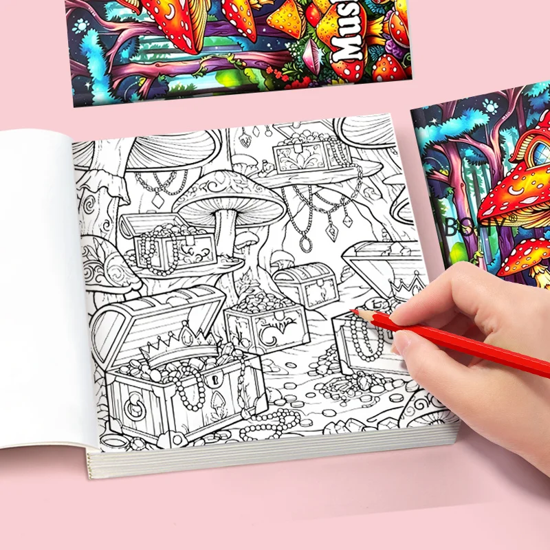 1 Fantasy Secret Realm Themed Coloring Album 24 Pages Adult Leisure Decompression Coloring Painting Enthusiasts' Color Practice