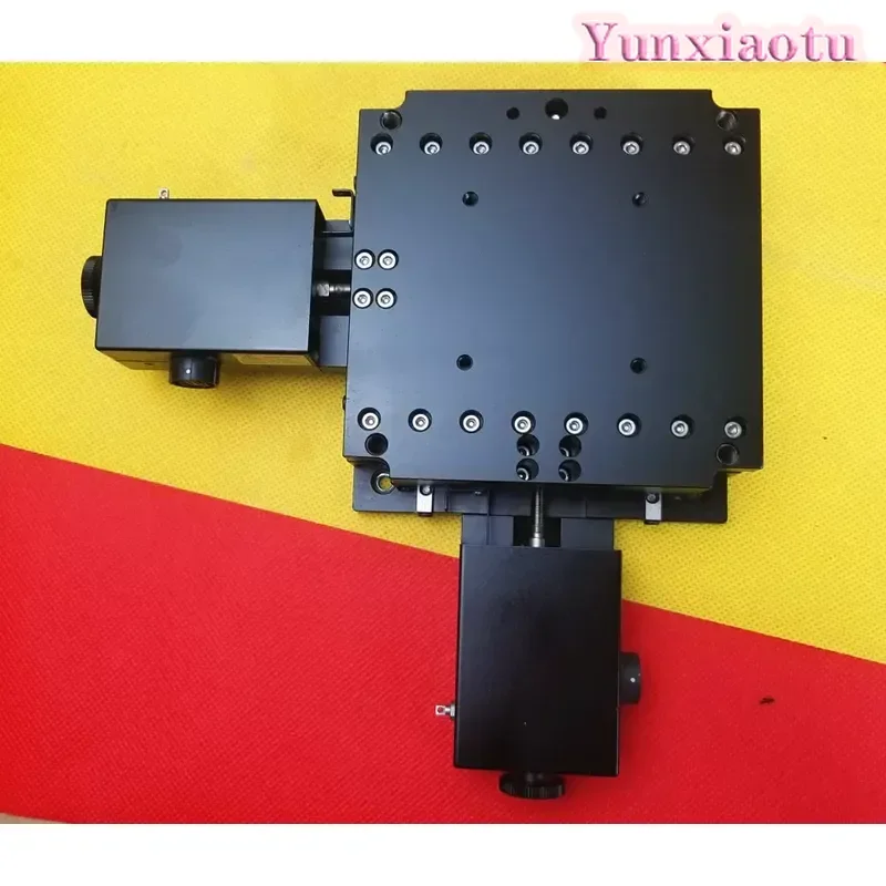 High Precision Motorized XY Cross Stage, Ultra Thin 120mm Tabletop Electric Displacement Platform