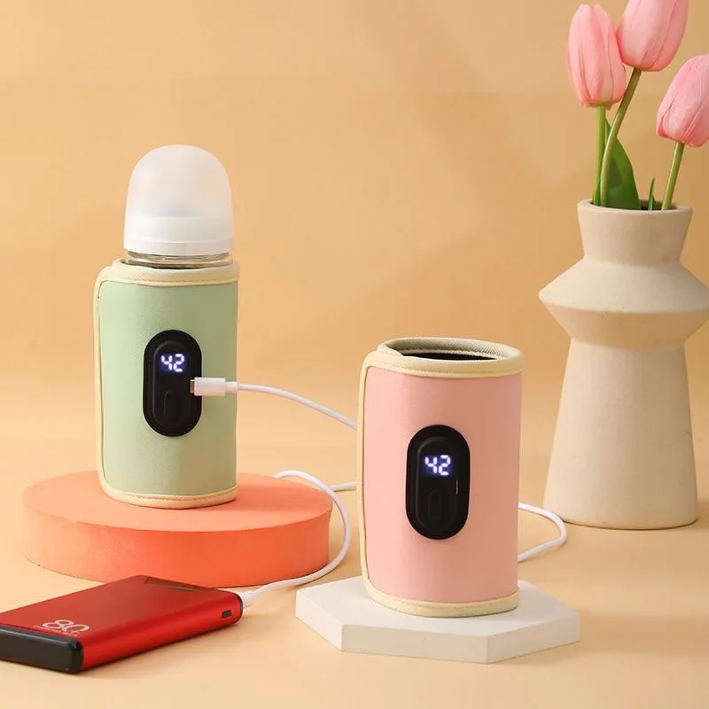 

1/2 шт. термостатический изоляционный чехол для бутылок для использования на открытом воздухе, портативный чехол для подогрева и подогрева молока, цифровой дисплей, универсальный USB