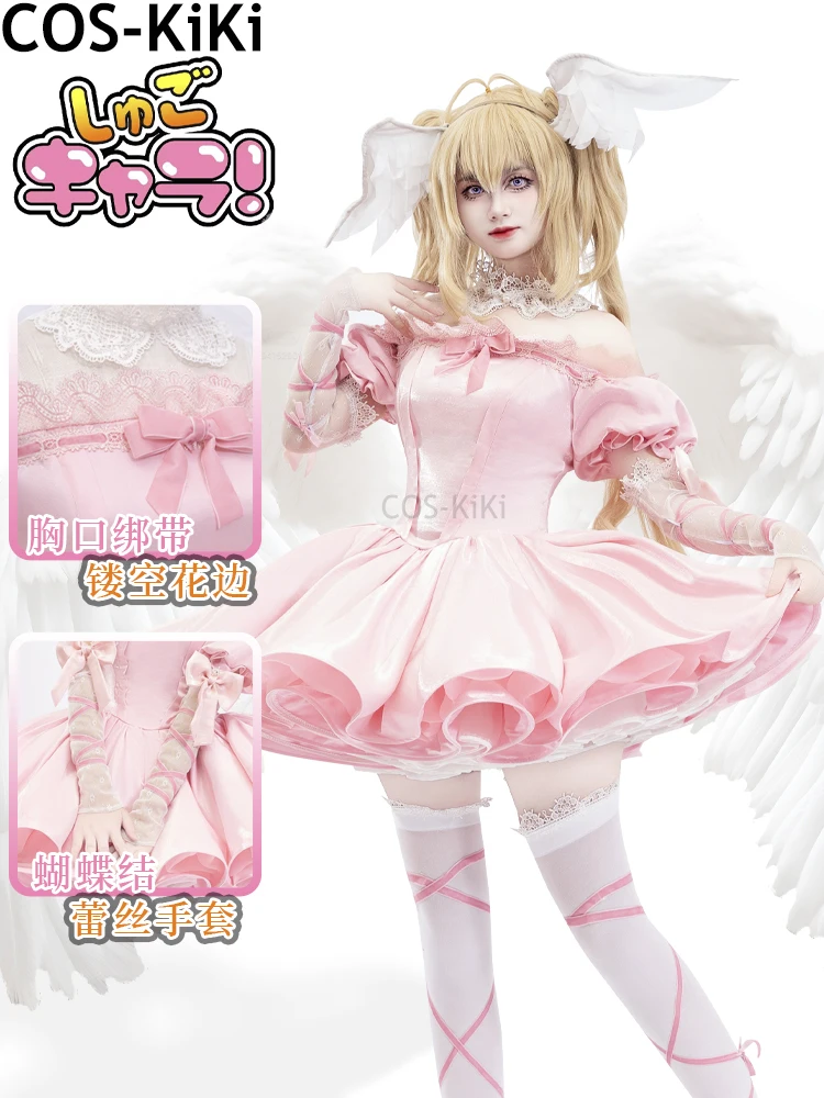 COS-KiKi Shugo Chara Tsukiyomi Utau Angel Game Suit Elegant Lovely Dress Cosplay Costume Halloween Role Play Party Outfit Women