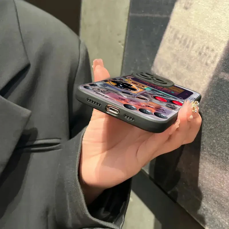 التكنولوجيا لعبة وحدة التحكم قضية الهاتف آيفون 11 12 13 14 15 16 برو ماكس 7 8 زائد XR X XS 16E SE للصدمات سيليكون لينة غطاء