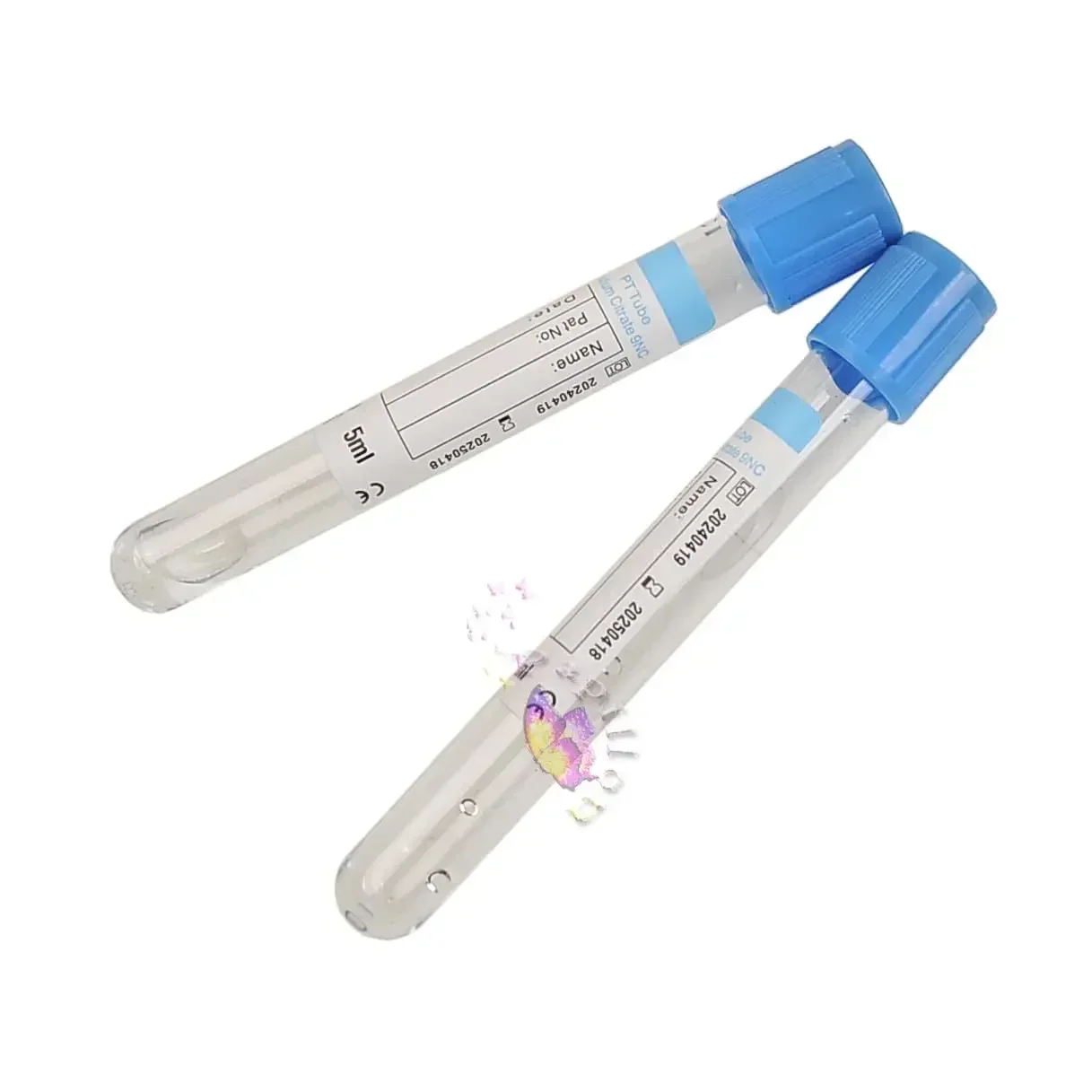 Disposable Sodium Citrate 1：9 Sterile Vacuum Blood Collection Tube 10ml/5ml/2ml Veterinary 100pcs plastic sampling Tube