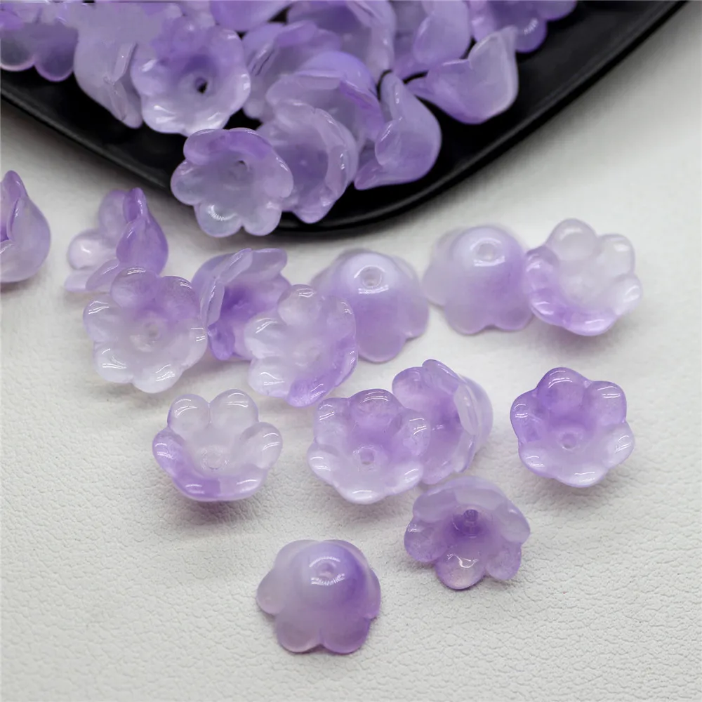 30Pcs/lot 7x12mm Flower Shape Lampwork Crystal Glass Loose Beads for Jewelry Making DIY Earring Keychain Crafts Findings