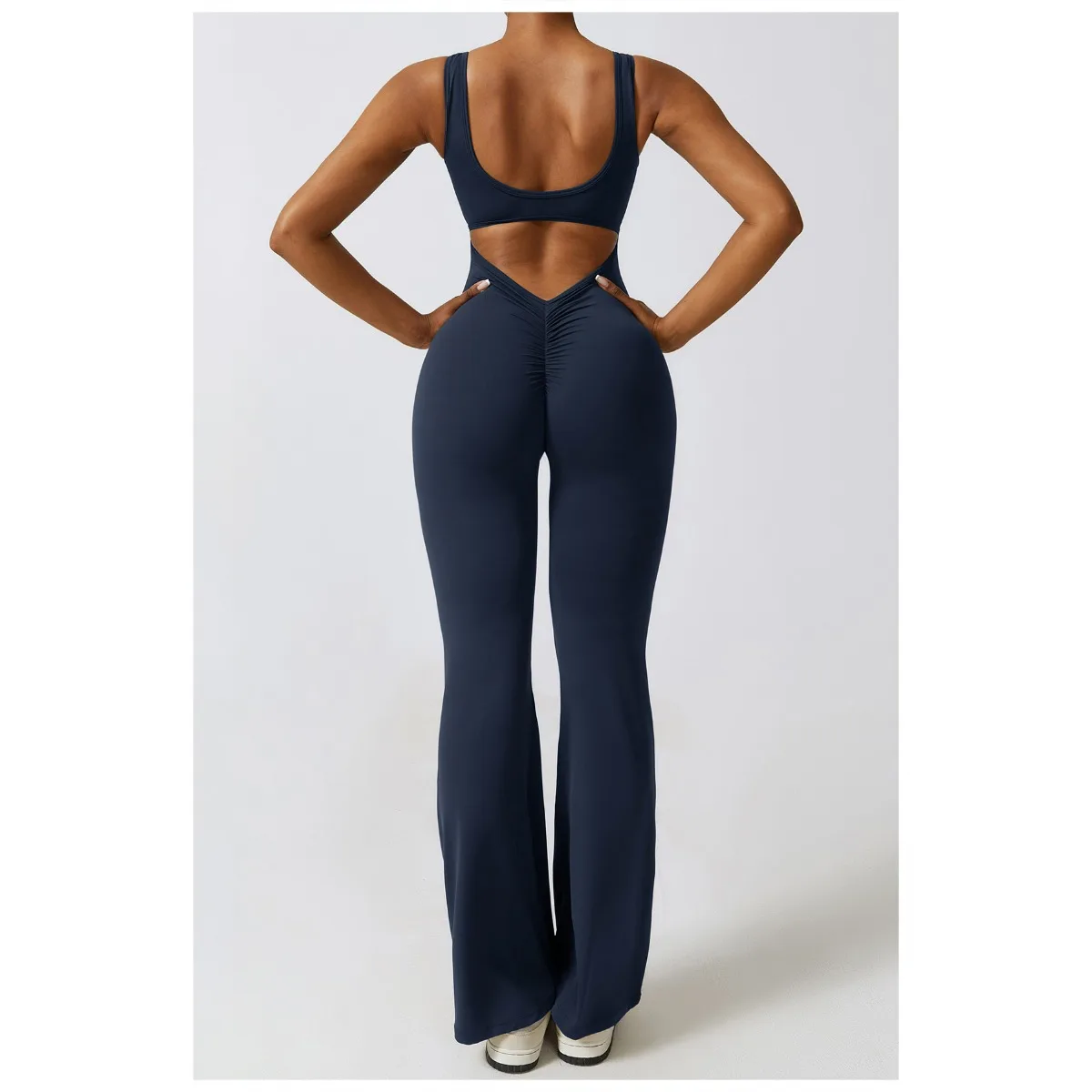 

Womens One Piece Workout Jumpsuits Sleeveless Square Neck Cutout Scrunch Tummy Control Jumpsuits Yoga Romper Bodycon Bodysuits