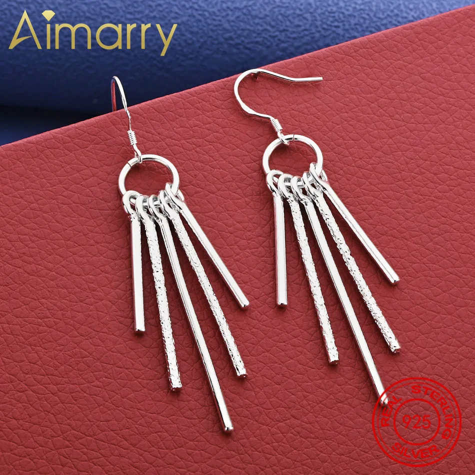 

Beautifully Five Column 925 Sterling Silver Earrings Hot Selling Fashion Jewelry Wild Party Free Shipping Gifts