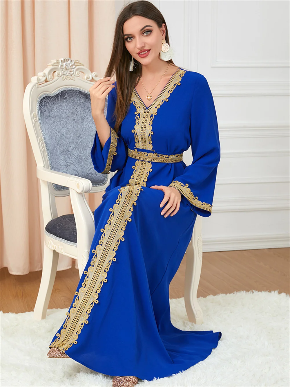 2024 New Modest Eid marocchino caftano per le donne Dubai Luxury Abaya ricamo abiti Party elegante musulmano Islam turchia robe arabe