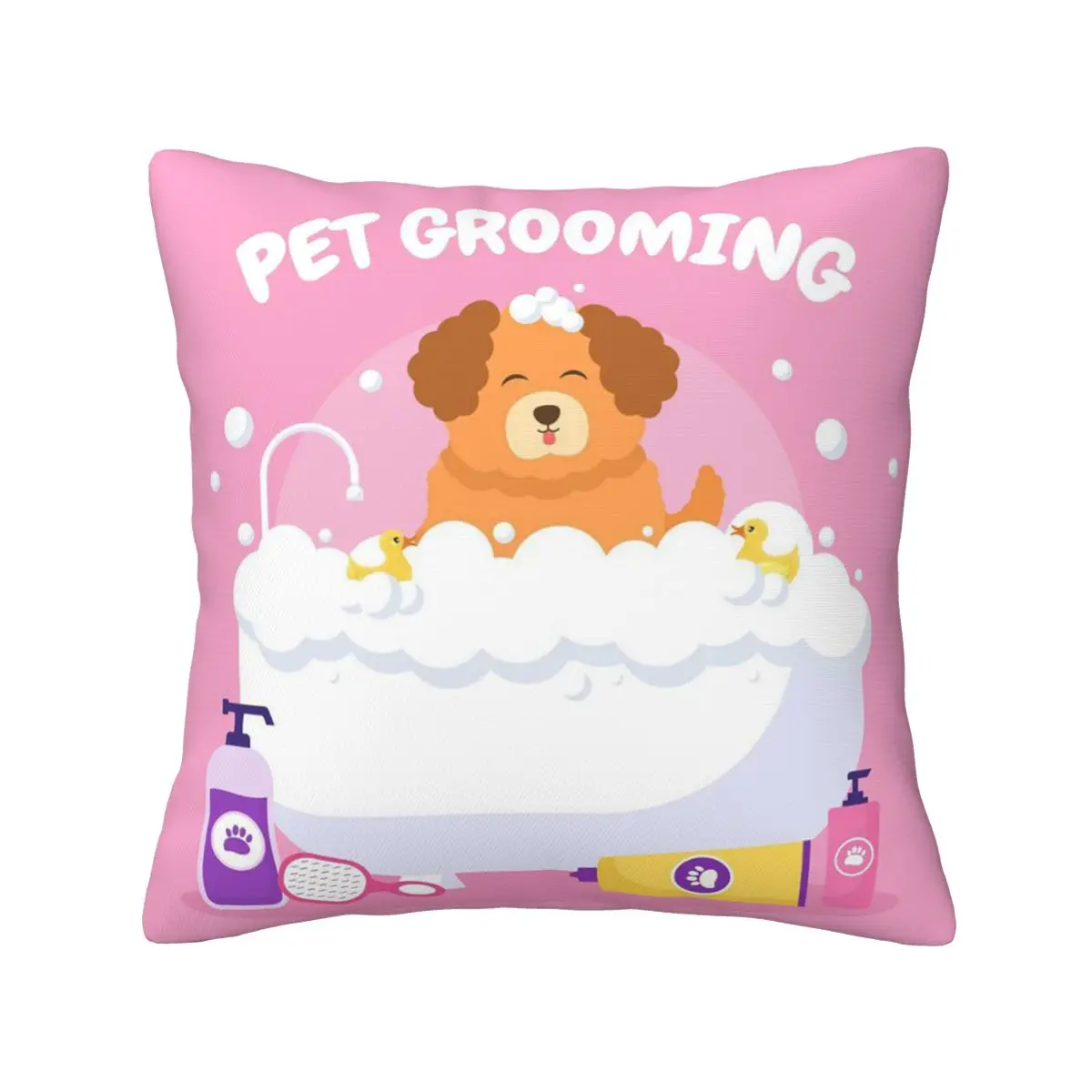 Pet Grooming For Dogs And Cats Square Pillowcase Pillow Cover Cushion Zip Decorative Comfort Throw Pillow for Home Bedroom