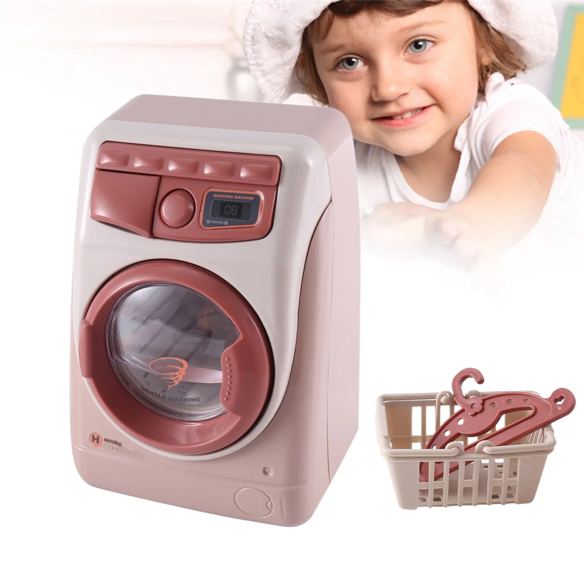 YH129-3SE Household Simulation Electric Washing Machine Children's Small Home Appliances Kitchen Toys Boys and Girls Set