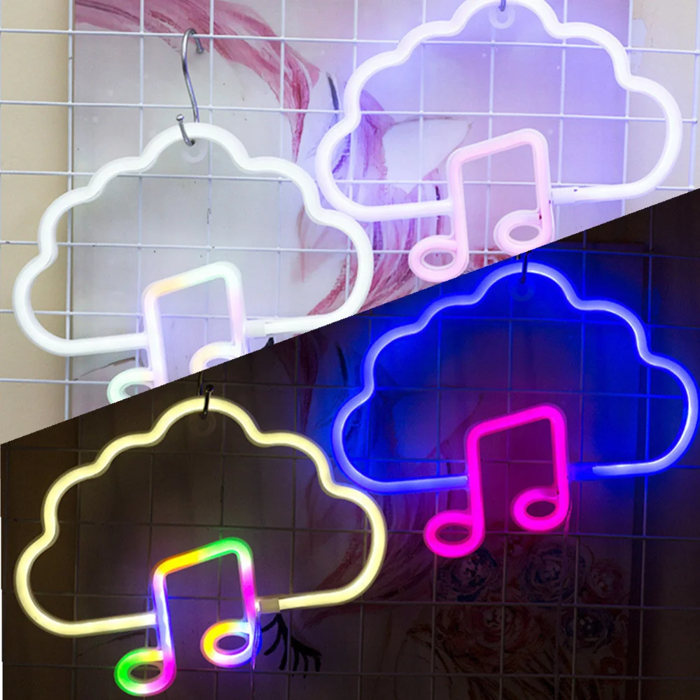 

Неоновый светильник Cloud Note, декоративный светильник, музыка, моделирование на окружающем освещении, неоновая вывеска, светодиодный ночник, светодиодный светильник