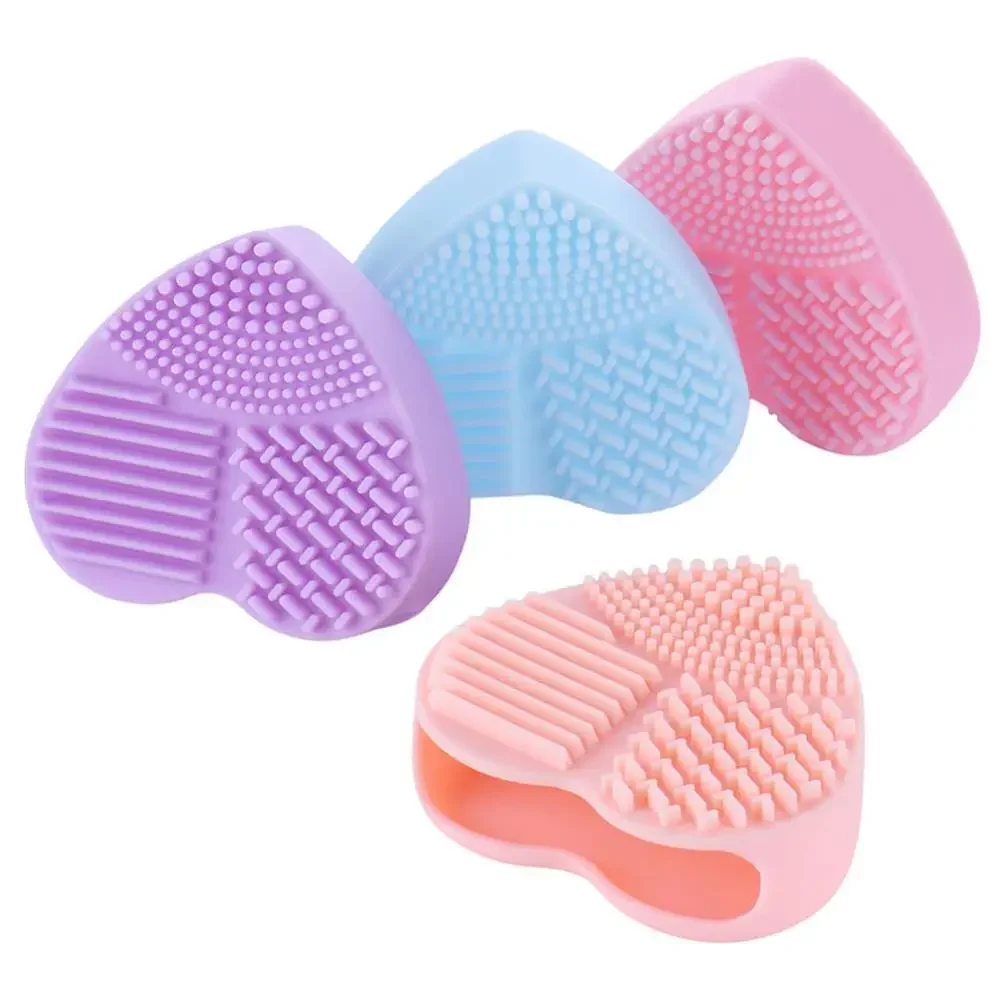 Hot Love Heart Wash Cosmetic Brushes Cleaner Silicone Makeup Tool Cleaning Scrubber