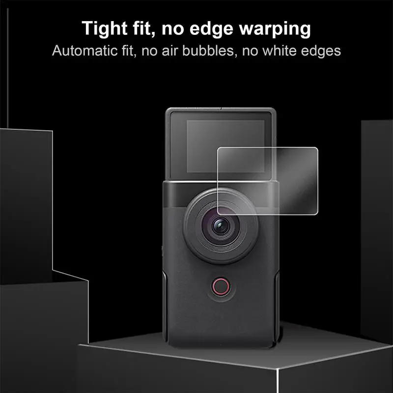 Hard Tempered Glass Protector Full Cover 2pcs Full-Screen Tempered Glass Vlog V10 Camera LCD Display Screen Protective HD Film