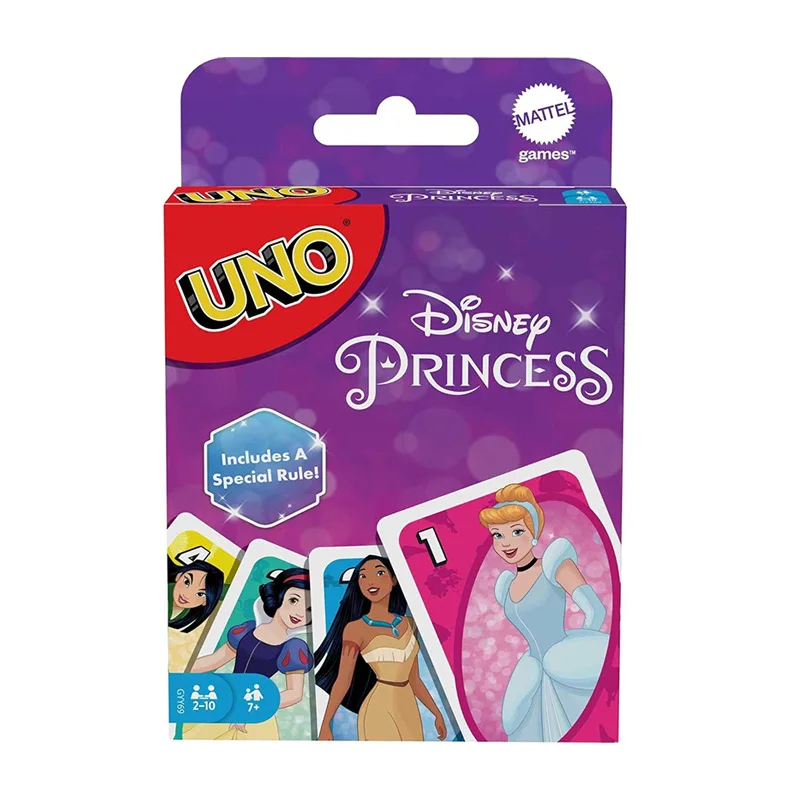 UNO Princess card Board Game NO MERCY for Family Night Featuring Tv Show Themed Graphics and a Special Rule for 2-10 Players