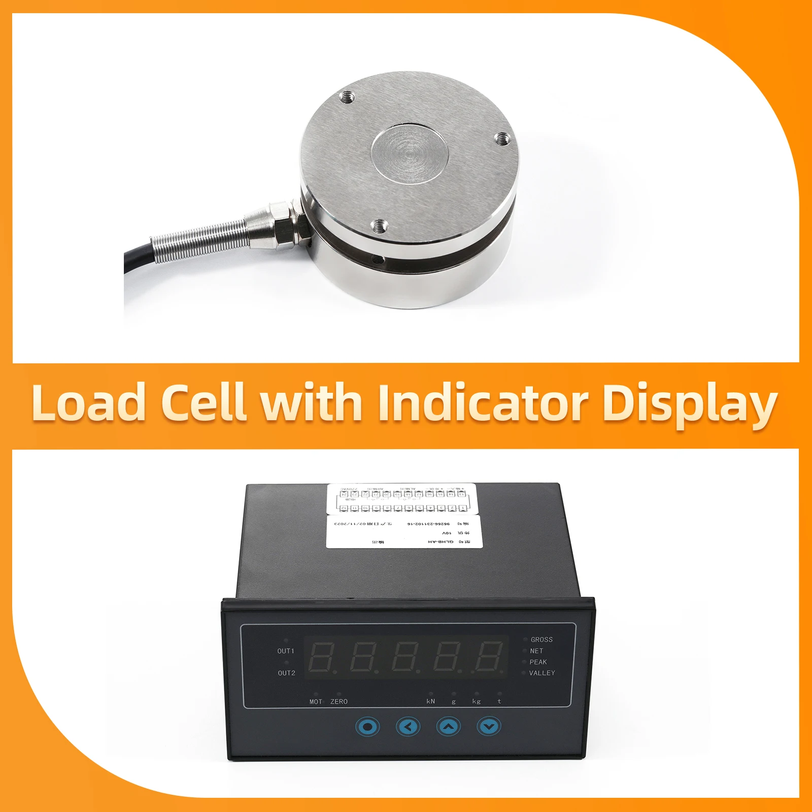 

Micro Load Cell and Indicator Disoplay,kN/g/kg/t Unit conversion,Test Tension and Compression Weight Pressure Force Sensor