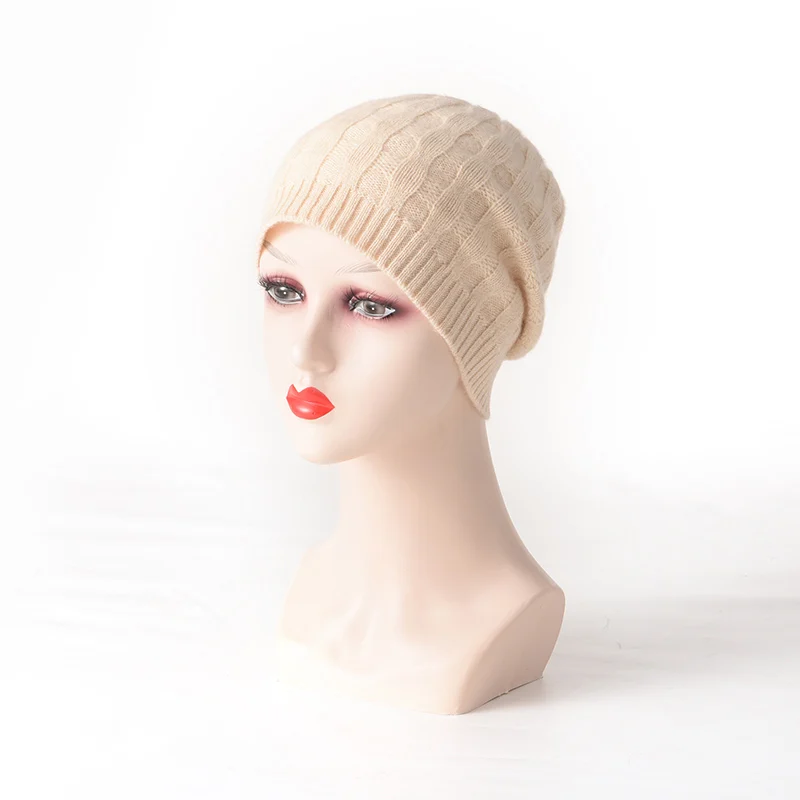 100% Cashmere Women'S Hat New Autumn And Winter Style Soft And Warm Simple Stylish Fashionable Versatile Casual Headwrap Hat