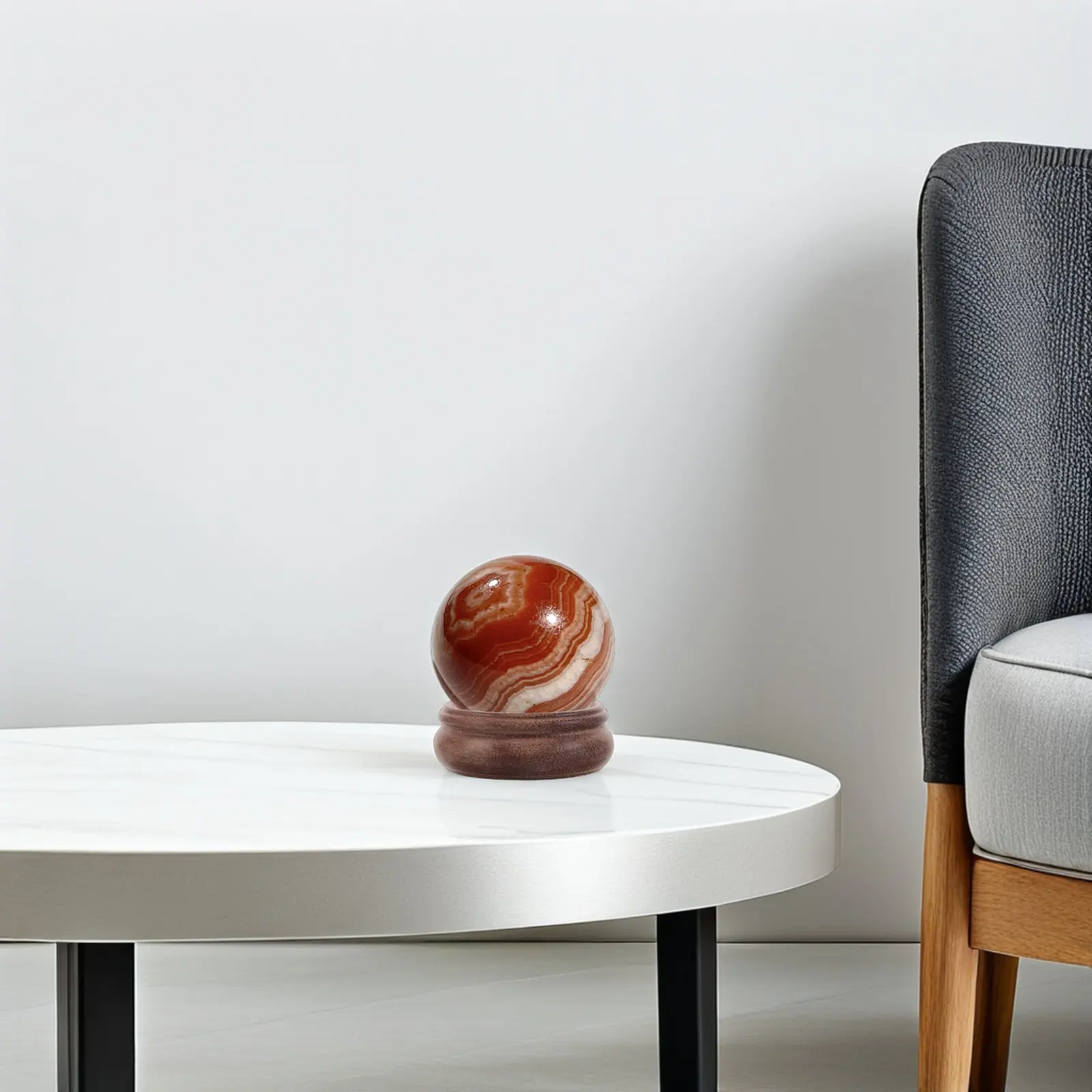 Wooden Crystal Ball Holder Stand Natural Grain Round Display Pedestal for Gemstone Sphere Quartz Globe Egg Decorative Home