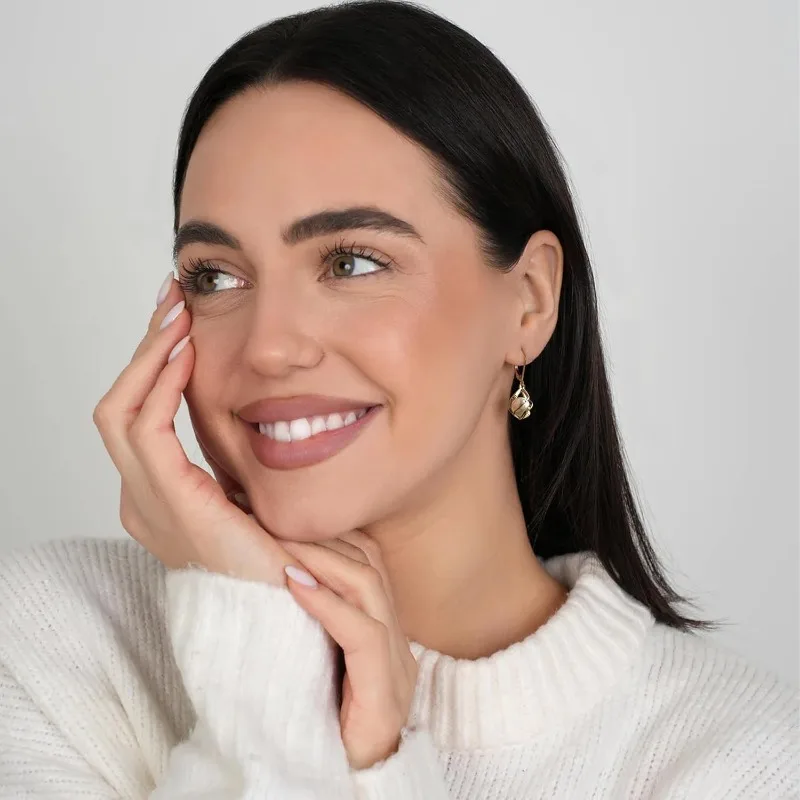 18K Gold Plated Caged Pearl Dangle Drop Earrings for Women Lightweight Leverback Dangling Teardrop Earrings Minimalist Jewelry