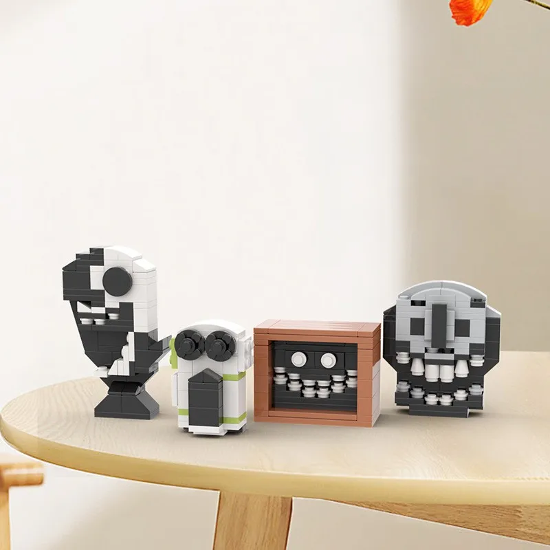 

Модель MOC Monster Face, игра ужасов, экшн-фигурки, персонажи, строительные блоки, сделай сам, игрушка-головоломка, детский сборный подарок