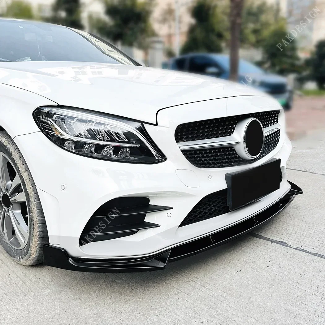 Front Bumper Lip Splitter for Mercedes C Class W205 C205 S205 C160 C200 C180 C300 C400 C450 AMG 2015-2021 Diffuser Body Kit