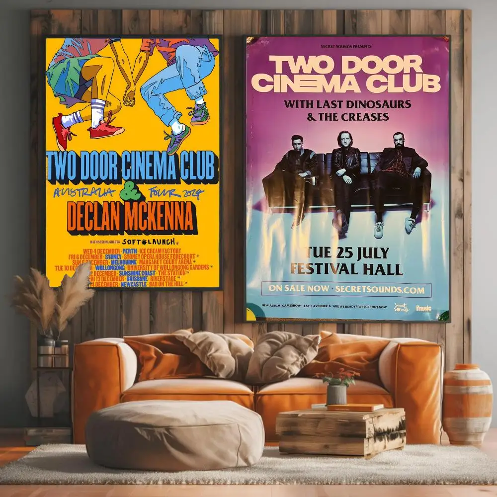 band T-Two Door Cinema Club-B Painting Calligraphy Elegant Botanical Decor for Living Room Modern Interior Design