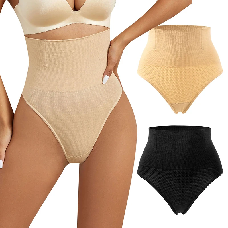 High Waist Tummy Control Panties Women Thong Panty Shaper Slimming Underwear Butt Lifter Belly Shaping Cincher Brief Body Shaper