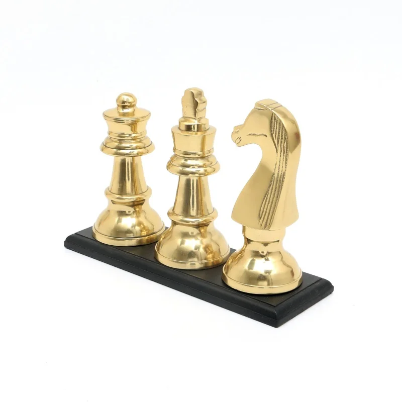 Decorative Aluminium Chess Piece on Base-Gold