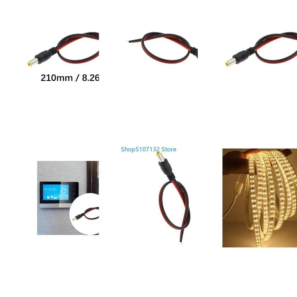 87HD 5.5x2.1mm Connector Wire Easy Polarity Identification Secure CCTV Camera System Use
