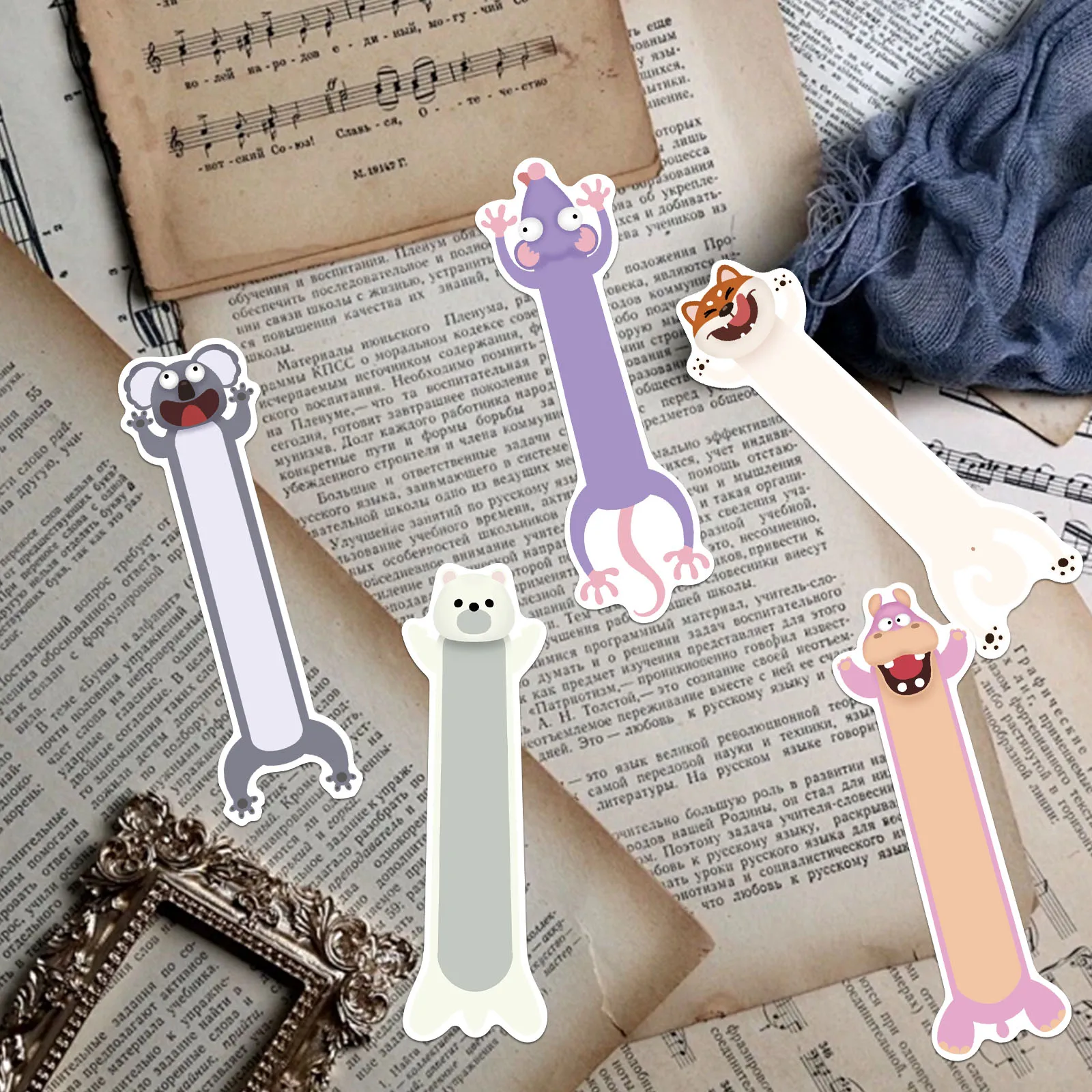 30 قطعة من الإشارات المرجعية على شكل حيوانات كرتونية لتزيين كتب الطالب وبطاقة تسمية للقراءة هدية إبداعية