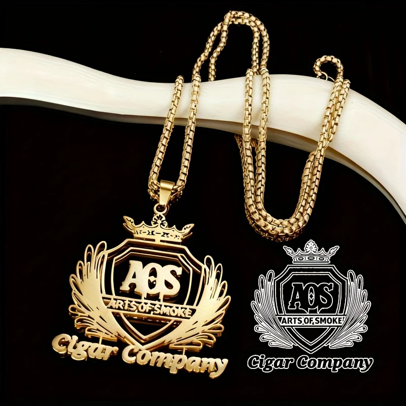 Custom Company Club Logo Necklace Custom Men's 304L Stainless Steel Necklace Employee Member High-end Powerful Gift Anti Allergy