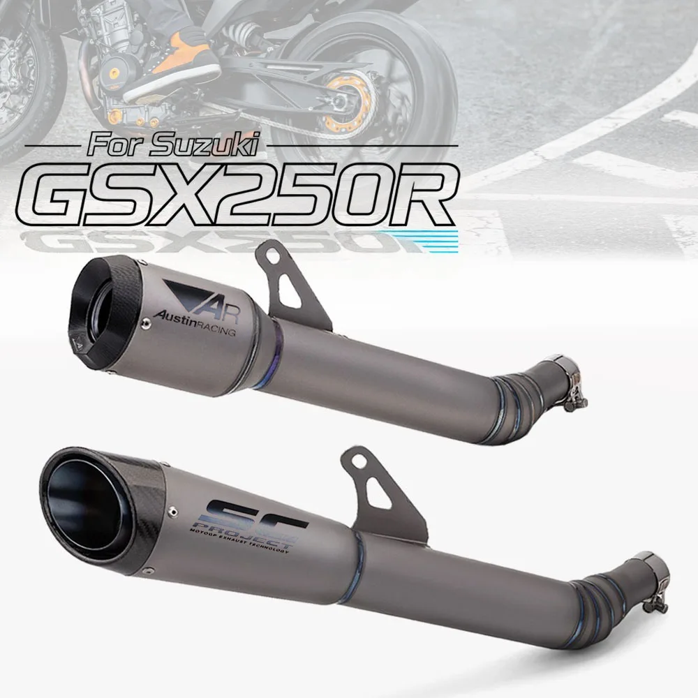 Exhaust Pipe Modification Suitable for Suzuki GSX250R Titanium Alloy Integrated Mid-section and Tail Section (2016-2022)