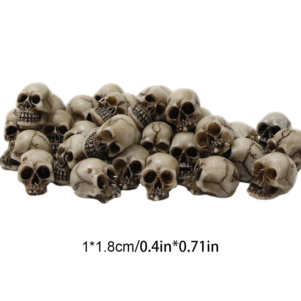20Pcs Small Skeleton Model Collectable Halloween Gothic Skull Sculptures Decorative Creative Landscape Garden Potted Plant Decor