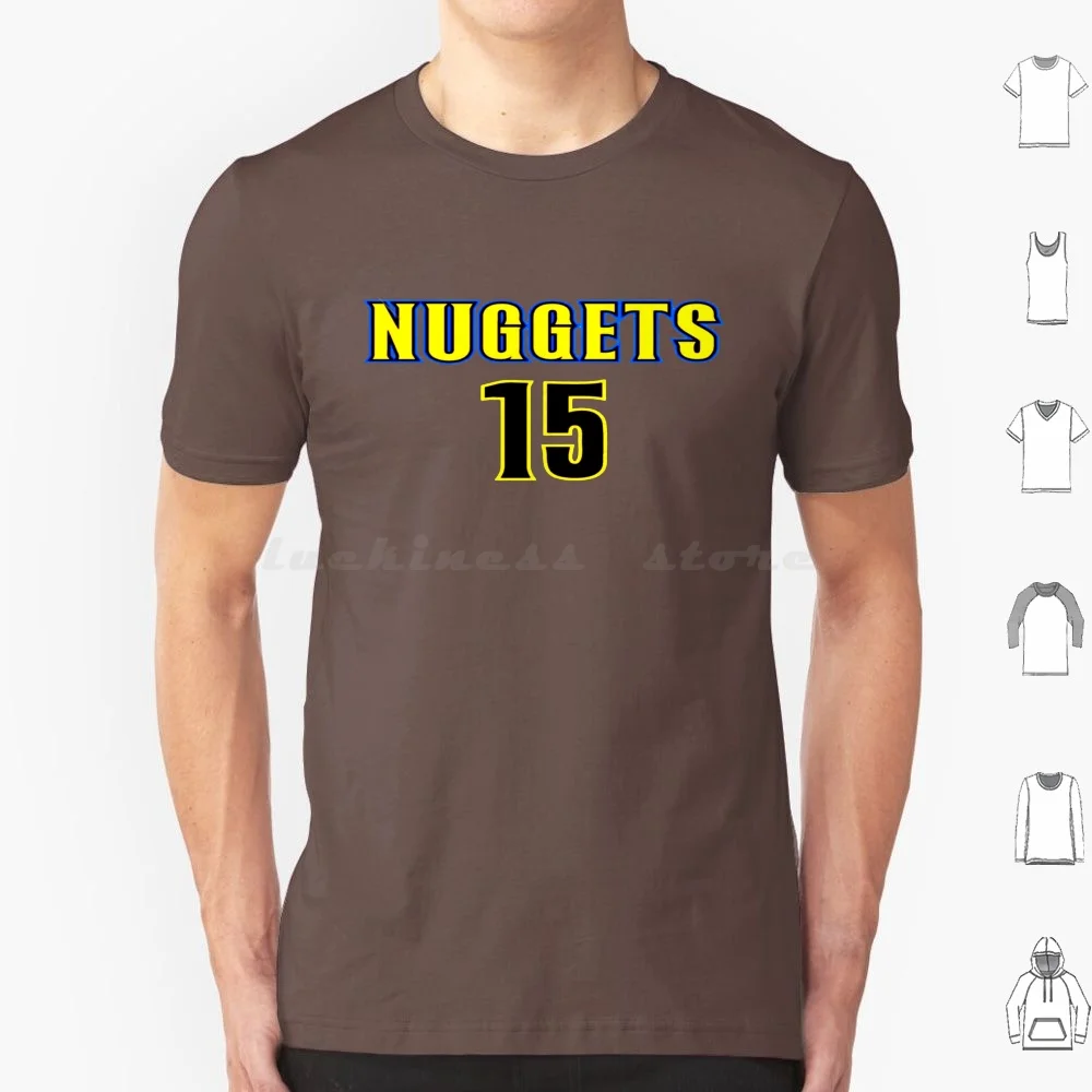 Camiseta Nuggets Denver 15, 6xl, camiseta de algodón, camiseta genial, Denver, Colorado, Nuggets, Montañas, Colorado Springs, baloncesto, deportes, Boulder