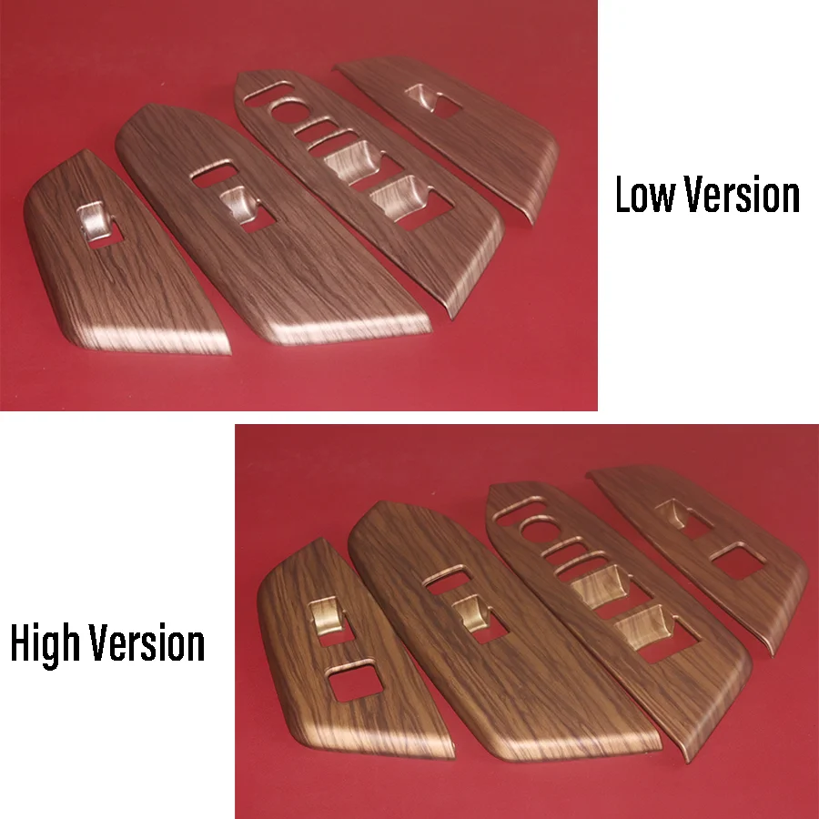 4Pcs Peach Wood Grain Window Lift Button Switch Panel Cover Frame Trim Fit For Honda CRV CR-V 2017- 2021 LHD Inner Accessories