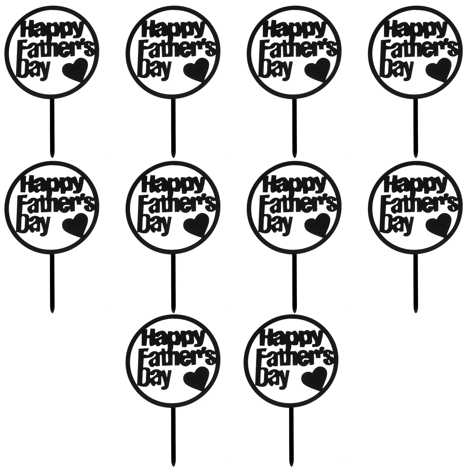 

20pcs Toppers Reusable Father'S Day Cake Topper Father Day Cupcake Picks Party Supplies Large Quantity Cake Decorations