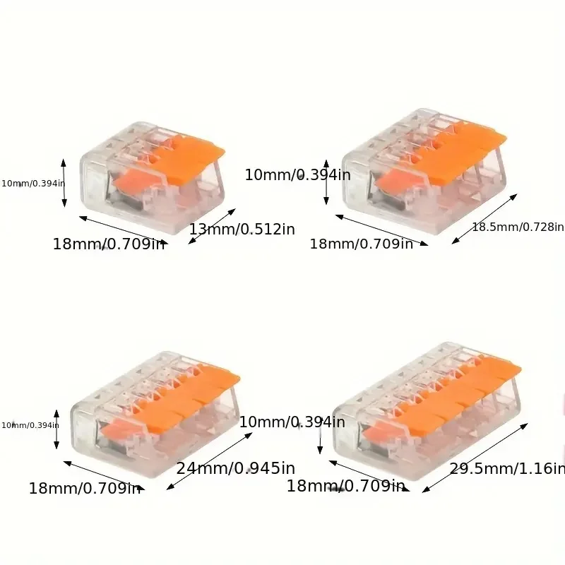مجموعة مكونة من 30 قطعة من موصلات كابلات برتقالية 2-Port/3-Port/4-Port/5-Port كابل سريع محطات توصيل غمد كهربائي