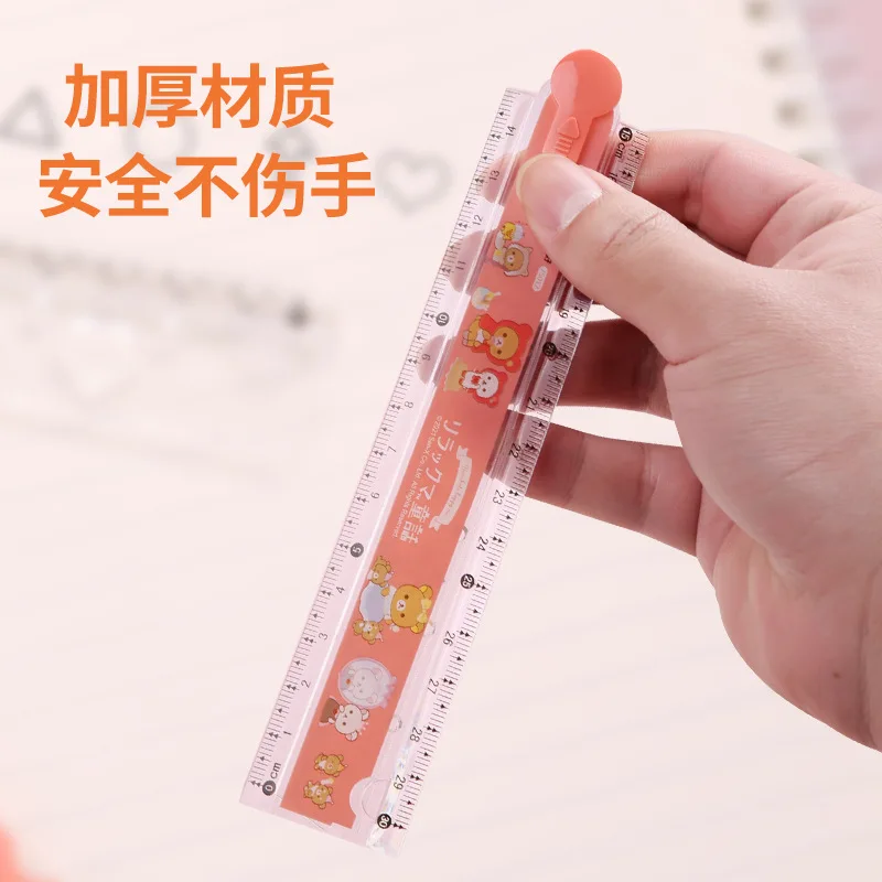 3 pcs/pack Kawaii Rilakkuma Bear Plastic Folding Straight Ruler Cute Stationery Measuring Tool School Office Supplies