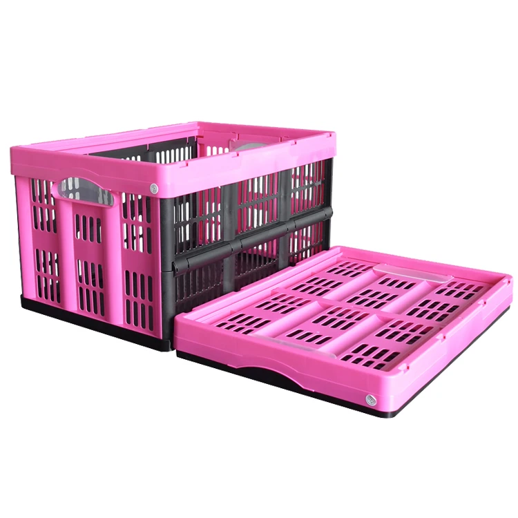 

Supermarket Shopping Fruit Clothes Basket Wholesale Foldable Picnic Vented Plastic Containers Basket